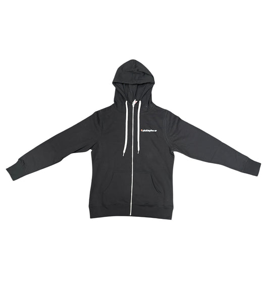 Black Cotton Full Zip Hoodie